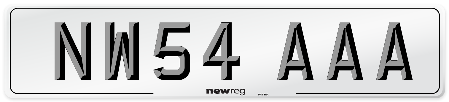 NW54 AAA Number Plate from New Reg